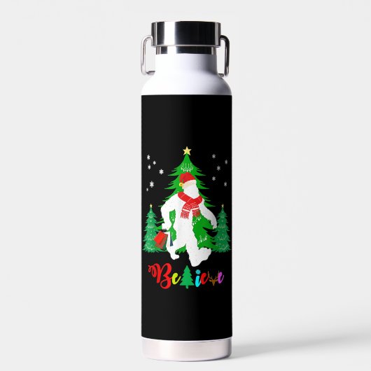Bigfoot Yeti Sasquatch Kerstmis Geloof Kerstmis Waterfles (Voorkant)