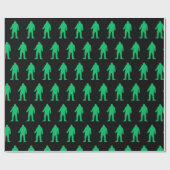 Bigfoot Yeti Sasquatch Neon Groen inpakpapier (Vlak)