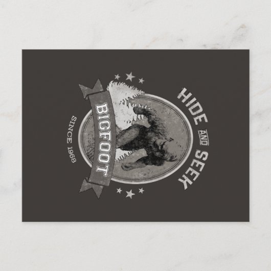 Bigfoot Yeti. Sasquatch. Retro, . Briefkaart (Voorkant)