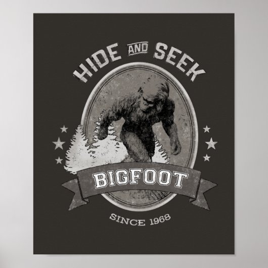 Bigfoot Yeti. Sasquatch. Retro, . Poster (Voorkant)