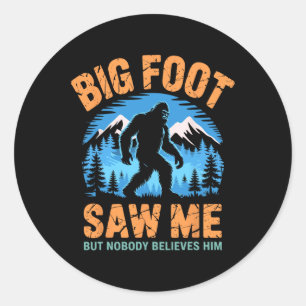 Bigfoot Zag Me Grappige Sasquatch Retro Grote Voet Ronde Sticker