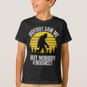Bigfoot zag me maar niemand gelooft hem Mannen T-shirt (Voorkant)