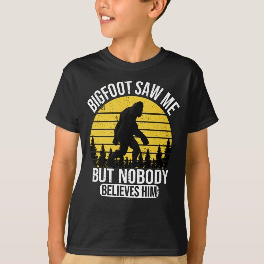 Bigfoot zag me maar niemand gelooft hem Mannen T-shirt (Voorkant)