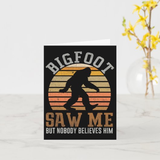Bigfoot zag me sasquatch cadeaus voor vaders dag g kaart (Gele Bloem)