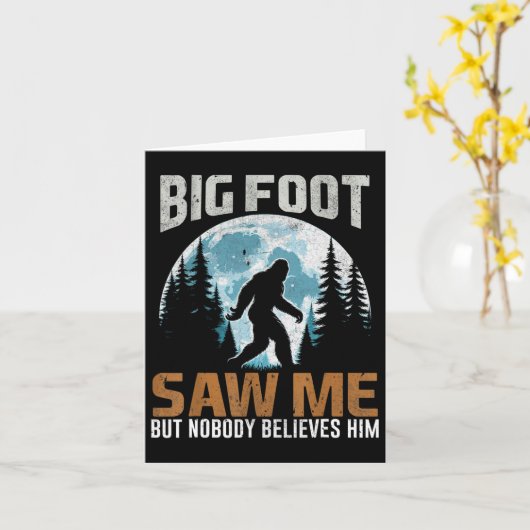 Bigfoot zag me sasquatch cadeaus voor vaders dag g kaart (Gele Bloem)