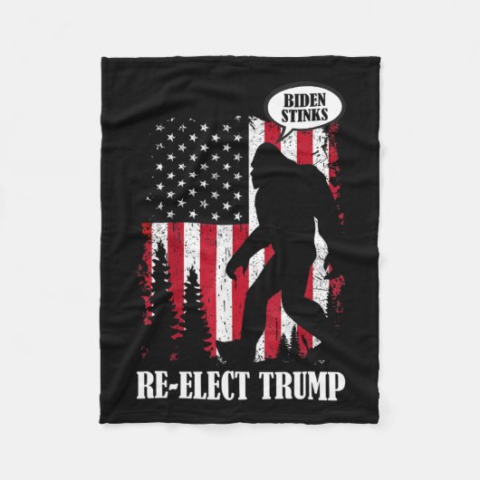 Bigfoot zegt dat Biden stinkt Fleece Deken (Voorkant)