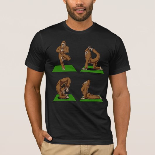 Bigfoot Zen Yoga Poses Funny Fantasy T-shirt (Voorkant)