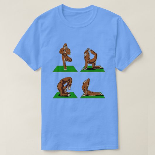 Bigfoot Zen Yoga Workout Namaste Cryptozoology Cry T-shirt (Design voorkant)