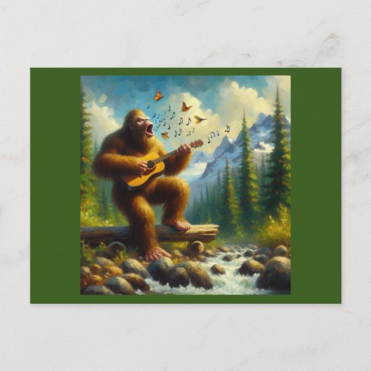 Bigfoot zingen briefkaart (Voorkant)