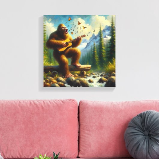 Bigfoot zingen canvas afdruk (Insitu (Woonkamer))
