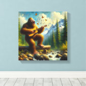 Bigfoot zingen canvas afdruk (Insitu (Houten vloer))