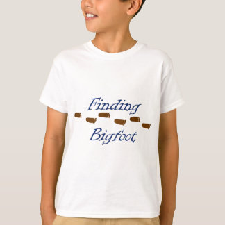 Bigfoot zoeken met voetafdrukken t-shirt