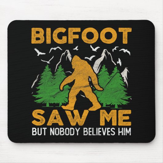 Bigfoot Zw me Sasquatch Muismat (Voorkant)