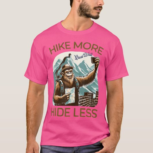 Bigfoot's Bucket List Hike More Hide Less Great Wa T-shirt (Voorkant)
