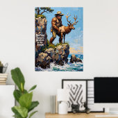 Bigfoot's Coastal Journey: een onwaarschijnlijke r Poster (Thuiskantoor)