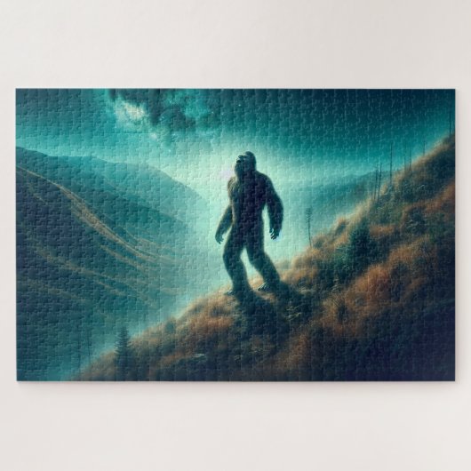 Bigfoot's eenzame oproep, mysterieuze bergscène legpuzzel (Horizontaal)