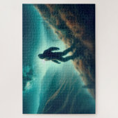 Bigfoot's eenzame oproep, mysterieuze bergscène legpuzzel (Verticaal)