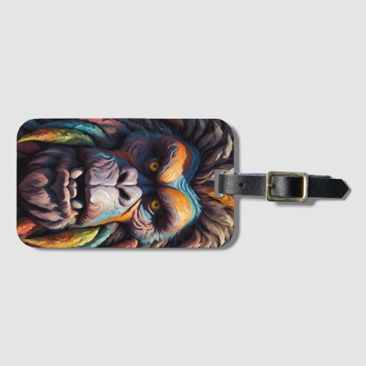 Bigfoot's kleurrijke blik bagagelabel (Voorkant (horizontaal))