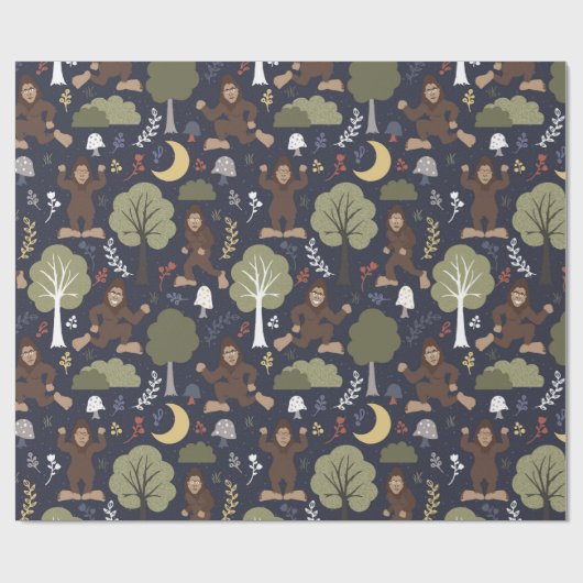 Bigfoot's Midnight Forest Adventure Cadeaupapier (Vlak)