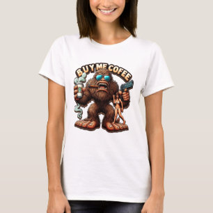 Bigfoots Morning Brew Koop een koffie voor mij T-shirt