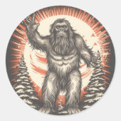 Bigfoot's patriottische reverie ronde sticker (Voorkant)