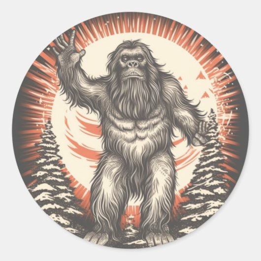 Bigfoot's patriottische reverie ronde sticker (Voorkant)