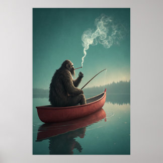 Bigfoot's Serene Vist Retreat: Mystical Lake Poster