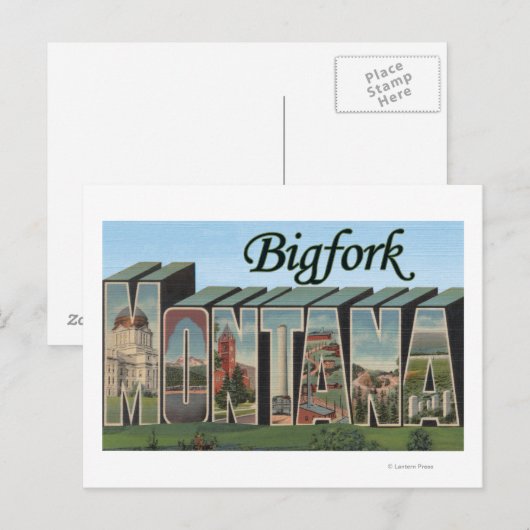 Bigfork, Montana - Grote letterscènes Briefkaart (Voorkant / Achterkant)