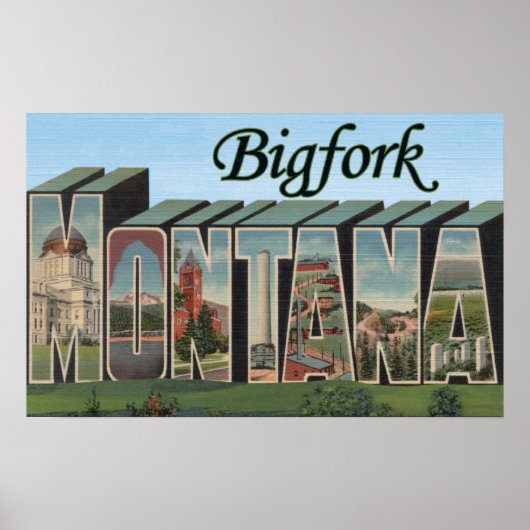 Bigfork, Montana - Grote letterscènes Poster (Voorkant)