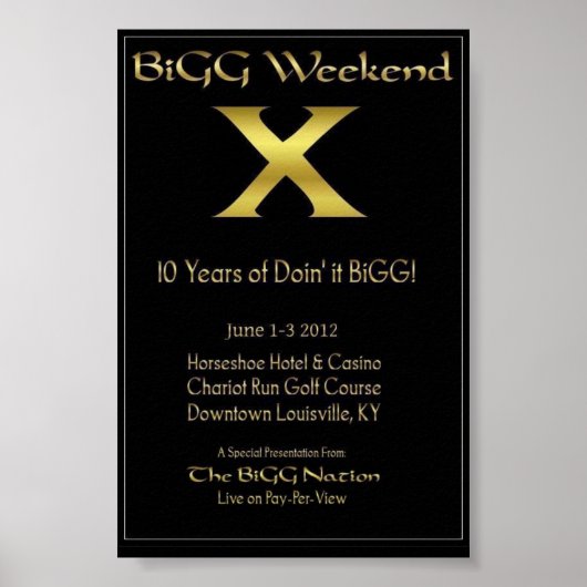 BiGG Weekend X Poster 4"x6" (Voorkant)