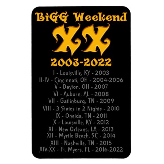 BiGG Weekend XX History Magnet Magneet (Verticaal)