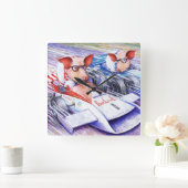 Biggen die de wandklok van de auto besturen (Huis)