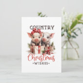 Biggen en Cadeaus Land Kerstmis Groet Kaart (Staand voorkant)