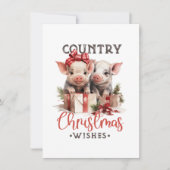 Biggen en Cadeaus Land Kerstmis Groet Kaart (Voorkant)