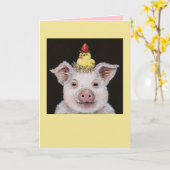 biggen en peep met aardbeienkaart kaart (Gele Bloem)