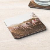 Biggen in Barnyard Drankjes Onderzetter (Linkerzijde)