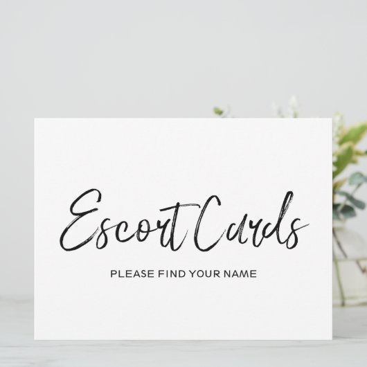 Biggen met "Escort cards" | Stijlvol papier Kaart (Staand voorkant)