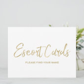 Biggen met "Escort cards" | Stijlvolle Golden Kaart (Staand voorkant)