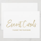 Biggen met "Escort cards" | Stijlvolle Golden Kaart (Voorkant / Achterkant)
