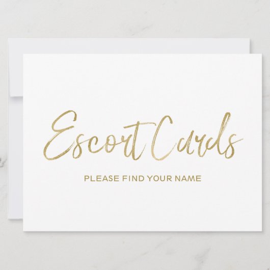Biggen met "Escort cards" | Stijlvolle Golden Kaart (Voorkant)