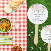 Biggen met het hartscript blush floral white handwaaier