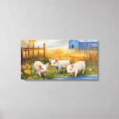 Biggen op het Boerderij Canvas Afdruk (Voorkant)