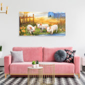 Biggen op het Boerderij Canvas Afdruk (Insitu (Woonkamer))