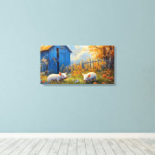 Biggen op het Boerderij Canvas Afdruk (Insitu (Houten vloer))