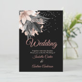 Biggen Perzikroze houtskool zwart Kaart (Staand voorkant)