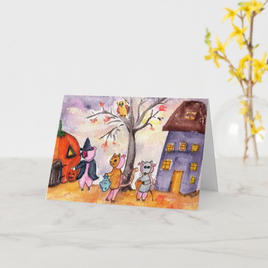 Biggen Trick or treat Kaart (Gele Bloem)