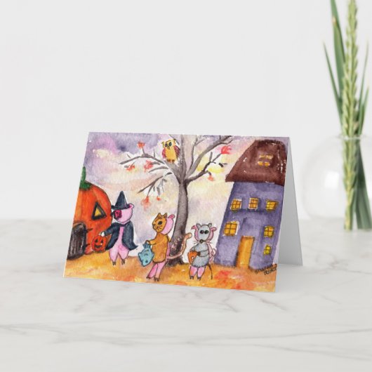 Biggen Trick or treat Kaart (Voorkant)