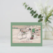 Biggen voor Kerstmis Feestdagenkaart (Staand voorkant)