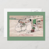 Biggen voor Kerstmis Feestdagenkaart (Voorkant / Achterkant)