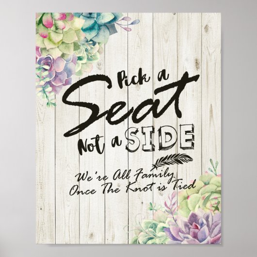 Biggenbord kies een zitplaats die geen kant is van poster (Voorkant)